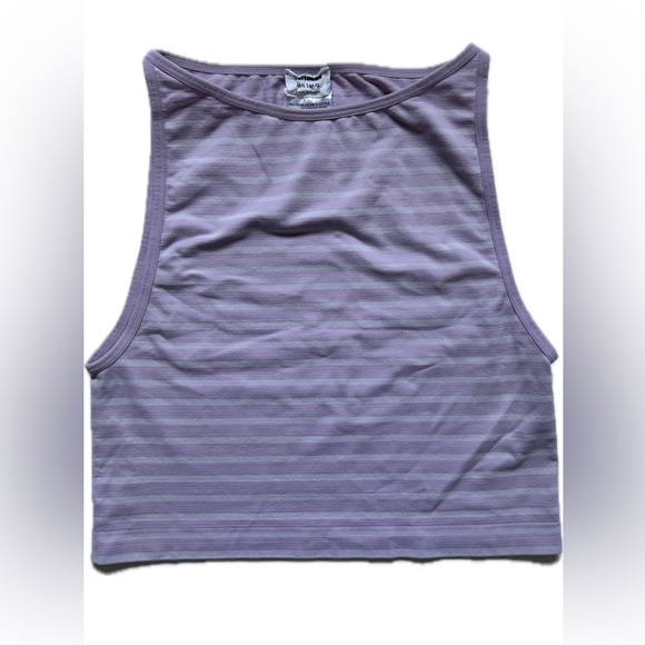 Cotton On Tops - Cotton On Seamless High Neck Cami With Stripes Size M/L